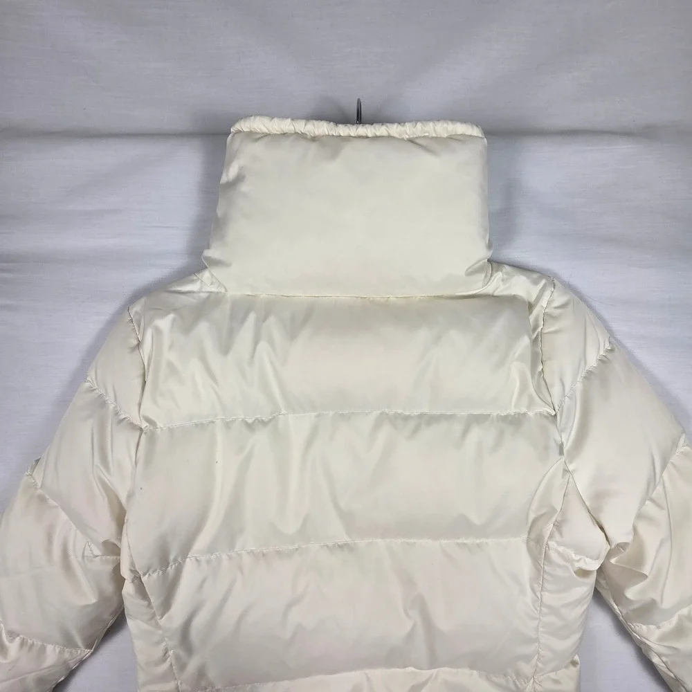 Juicy Couture Puffer Jacket Womens Medium Down Fill Cream Y2K Winter Coat‎ 2000s